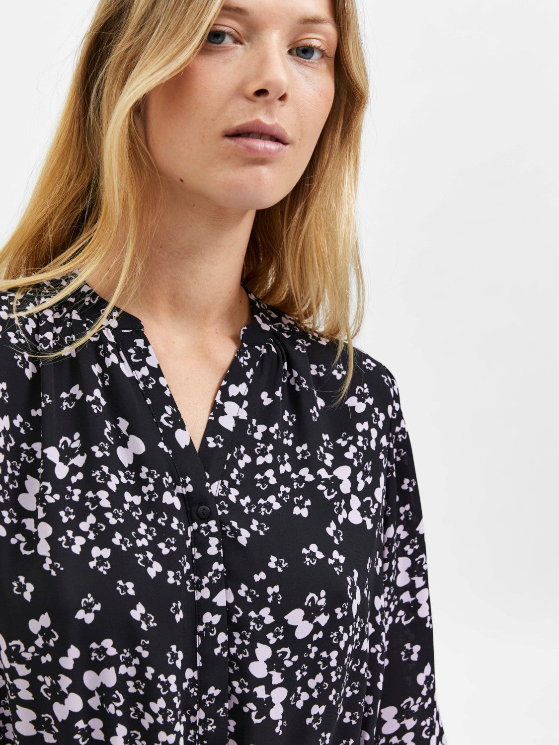 Damina 7/8 Aop Dress - Black