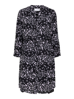Damina 7/8 Aop Dress - Black