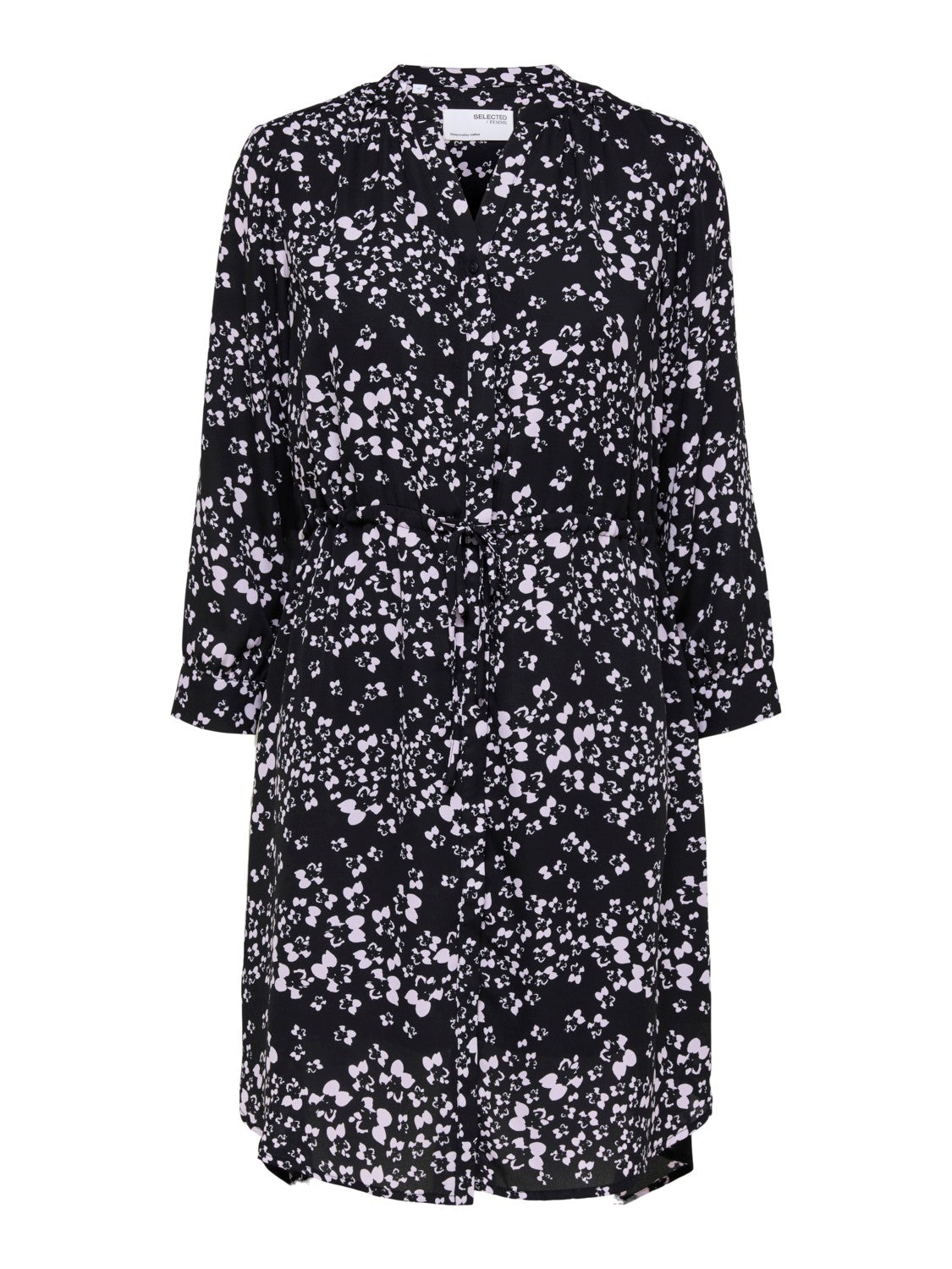 Damina 7/8 Aop Dress - Black
