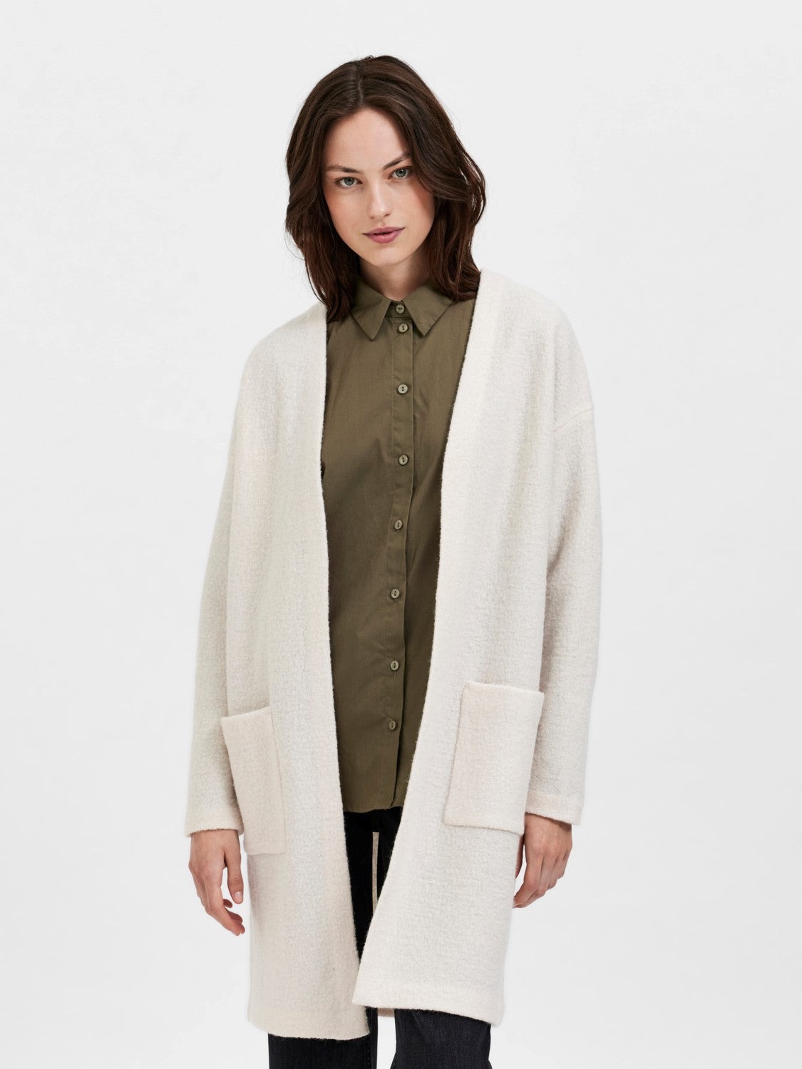 Darla Ls Knit Cardigan - Birch