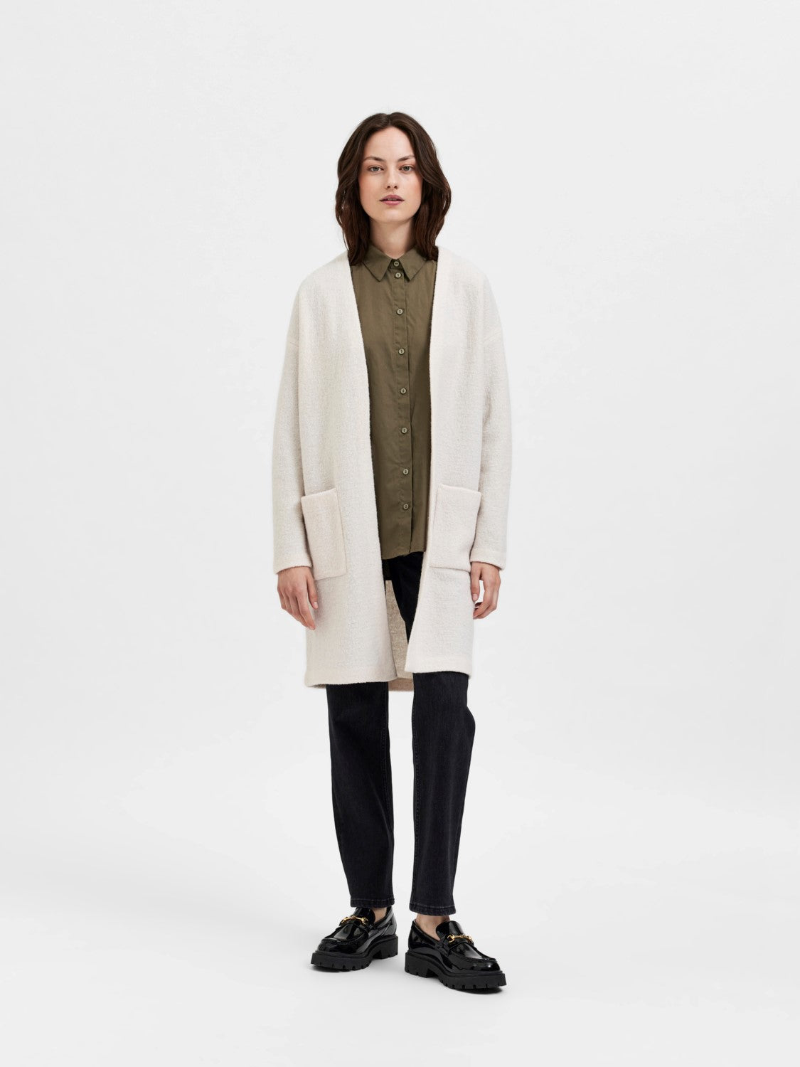 Darla Ls Knit Cardigan - Birch