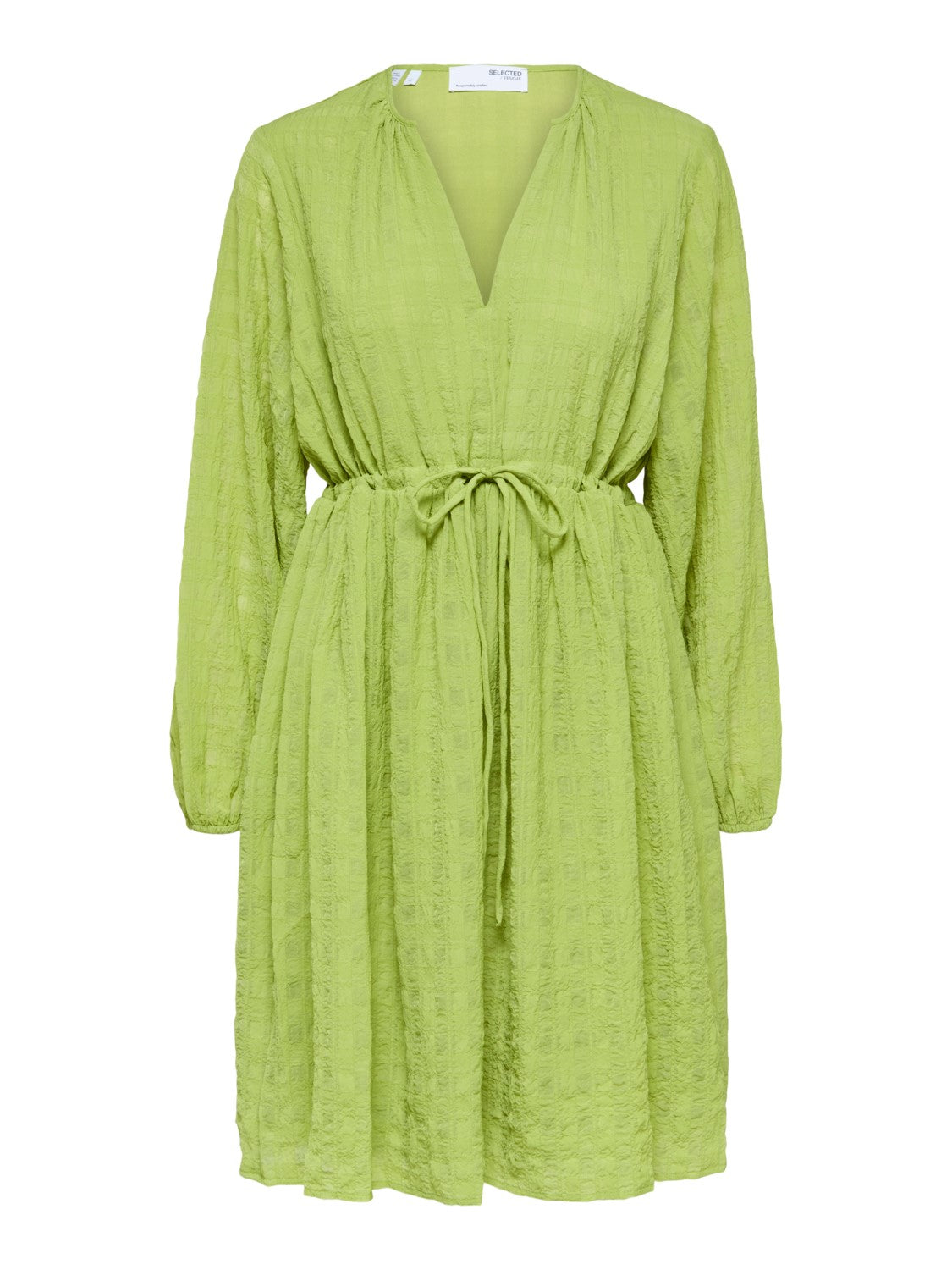 Selected Femme Mika Ls Short Dress - Dark Citron