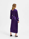 Selected Femme Lyra Ls Ankle Wrap Dress - Acai