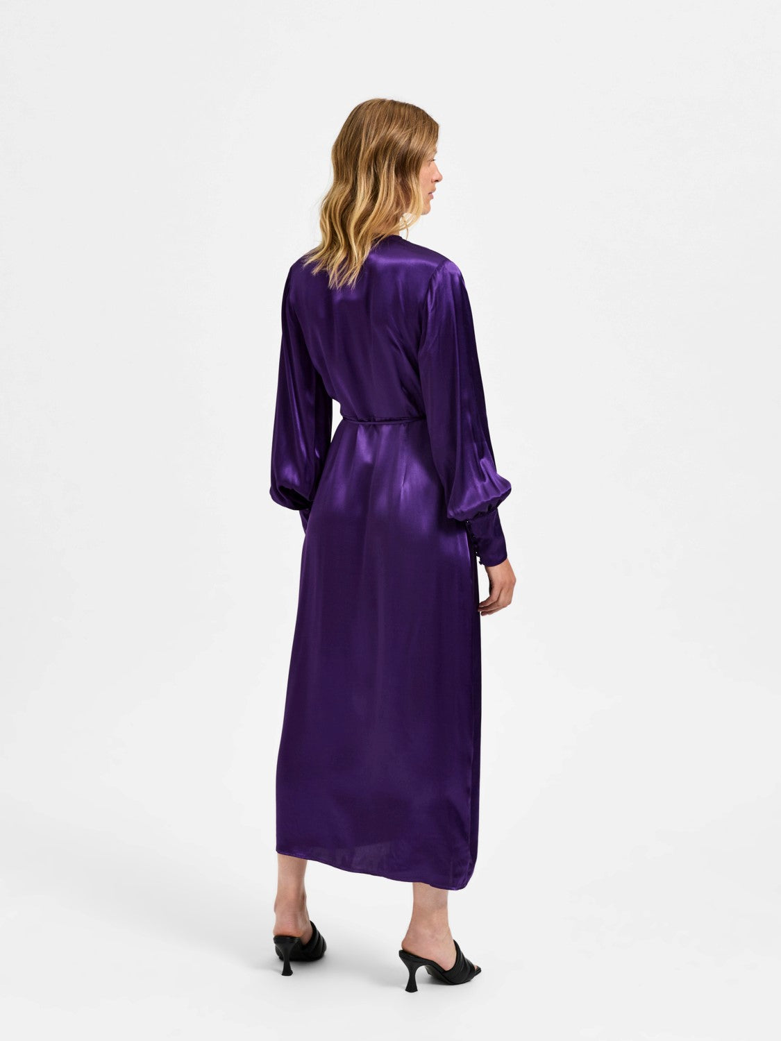Selected Femme Lyra Ls Ankle Wrap Dress - Acai