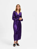 Selected Femme Lyra Ls Ankle Wrap Dress - Acai