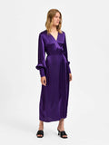 Selected Femme Lyra Ls Ankle Wrap Dress - Acai