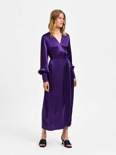 Lyra Ls Ankle Wrap Dress - Acai
