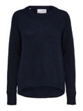 Lulu Ls Knit O-Neck - Dark Sapphire Melange