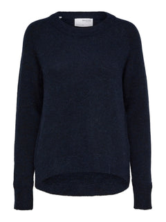 Lulu Ls Knit O-Neck - Dark Sapphire Melange