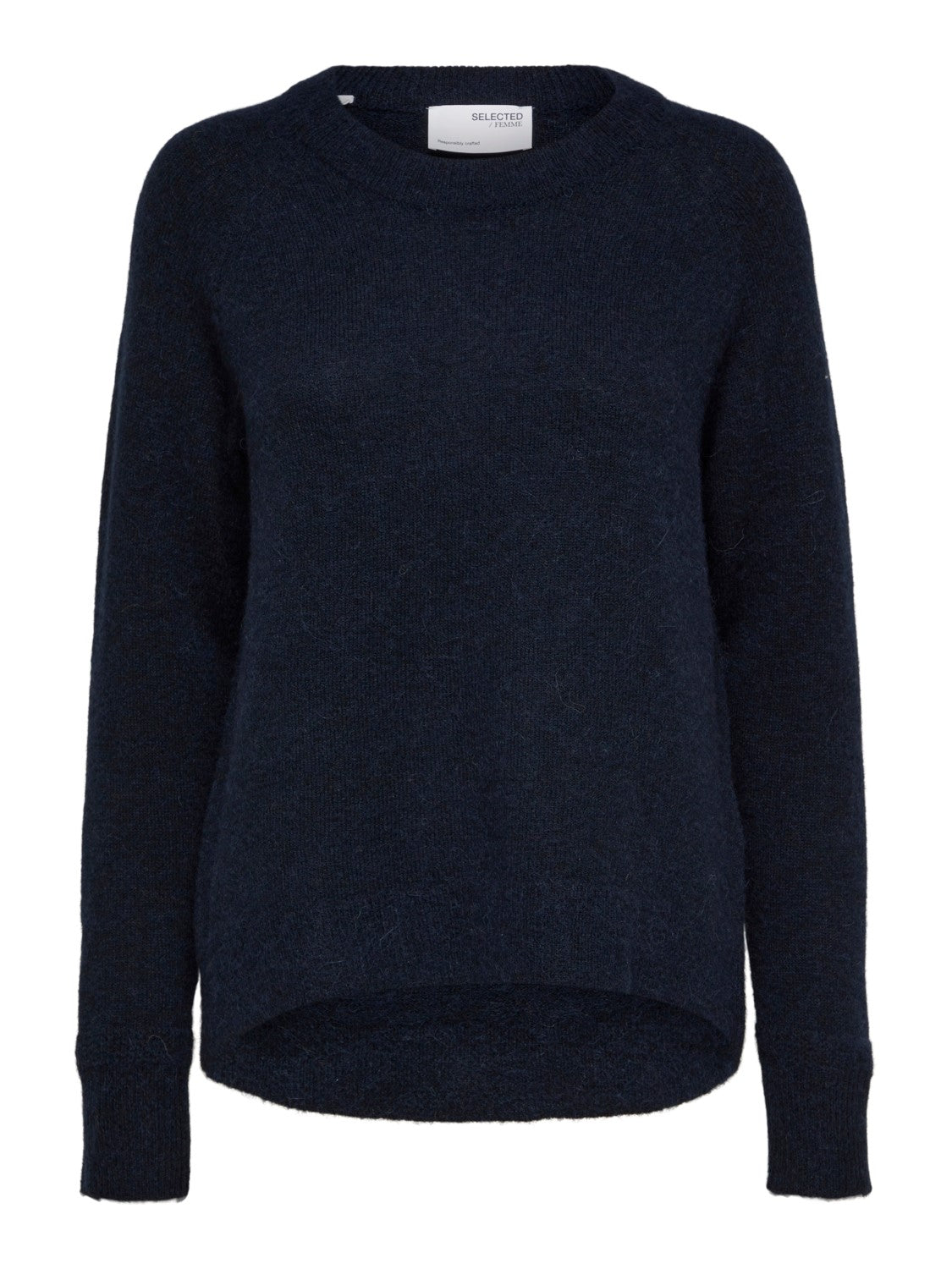 Lulu Ls Knit O-Neck - Dark Sapphire Melange