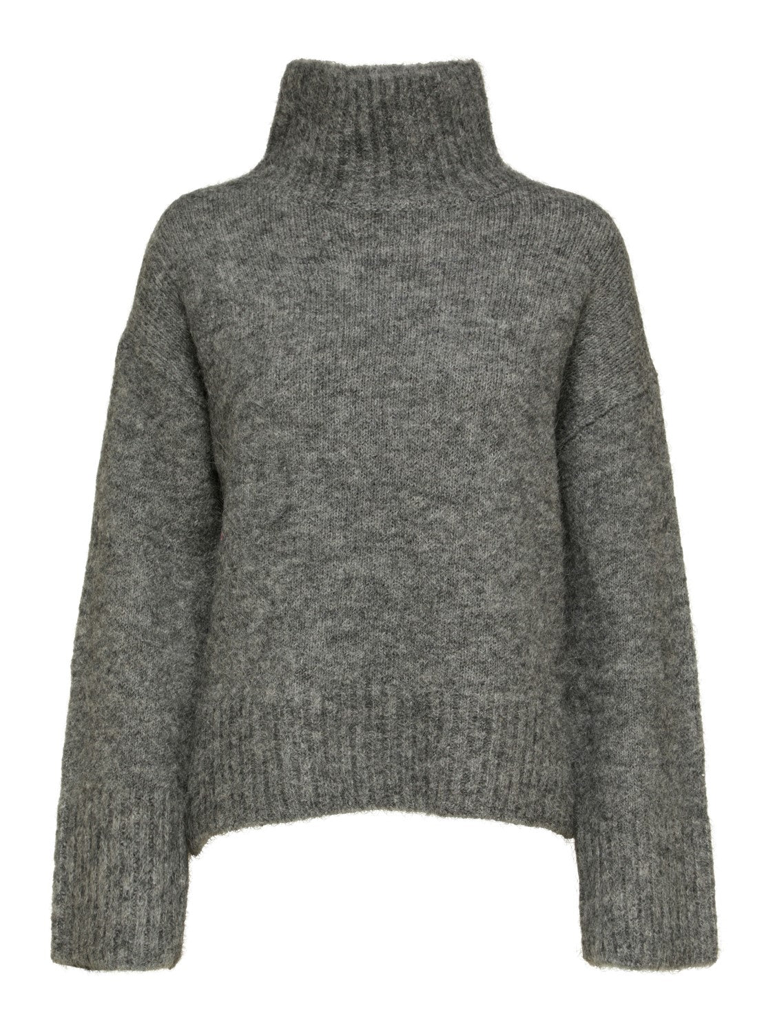 Gabella Ls Knit High-Neck W - Light Grey Melange
