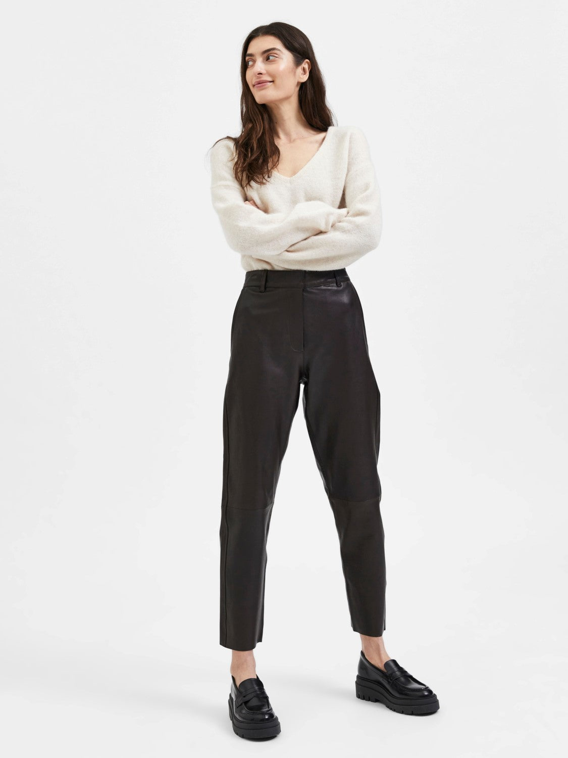 Marie Mw Leather Pants - Black