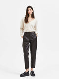 Marie Mw Leather Pants - Black