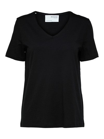 Essential Ss V-Neck Tee - Svart