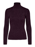 Lydia Ls Knit Rollneck - Potent Purple