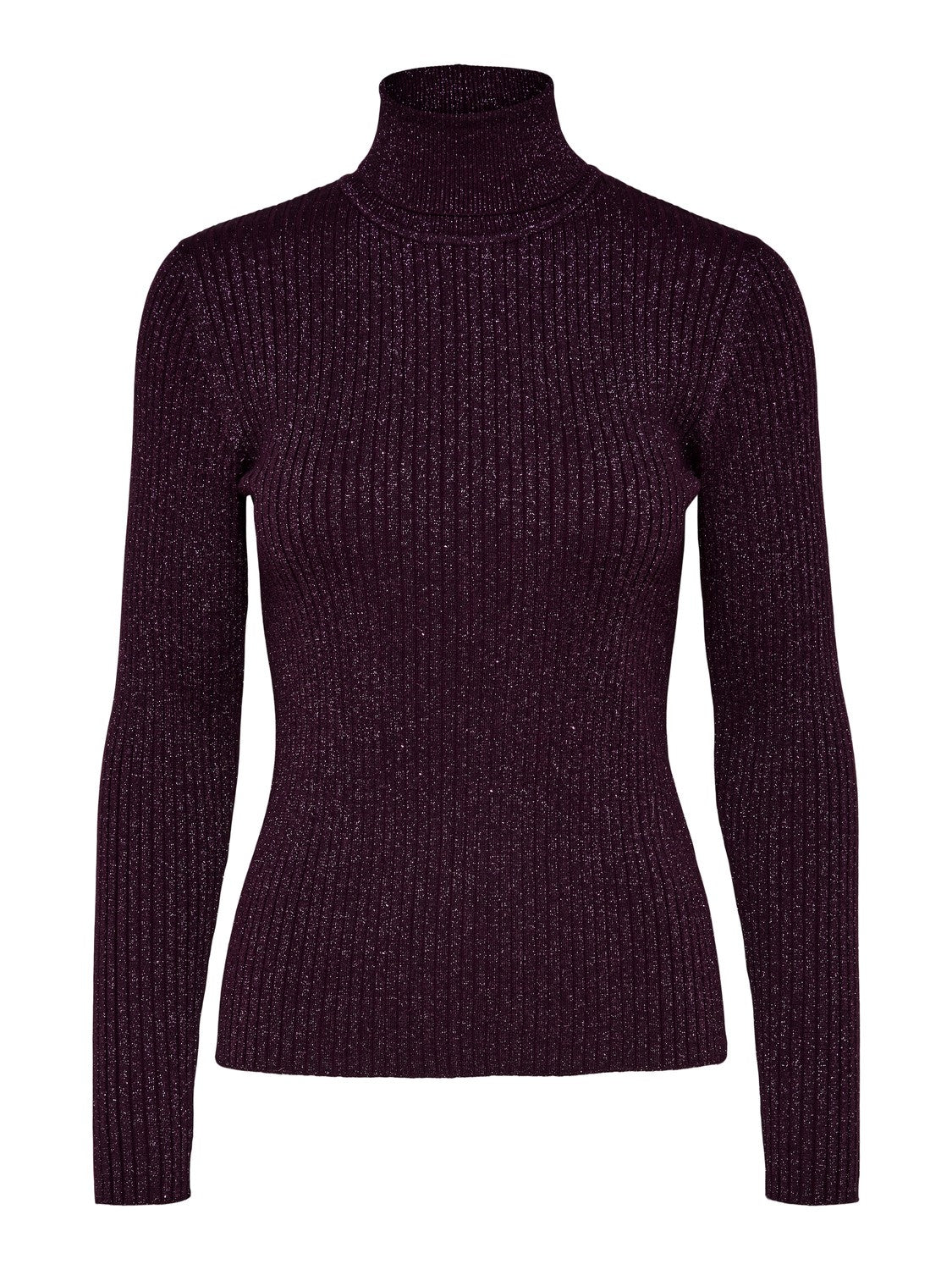 Lydia Ls Knit Rollneck - Potent Purple