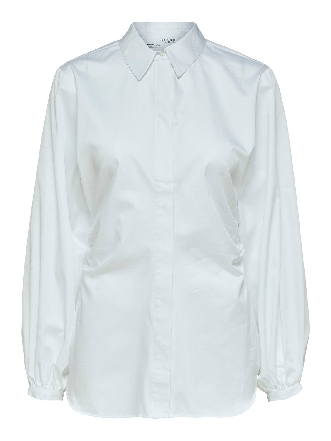 Silvie Ls Ruched Shirt - Snow White