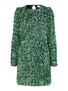 Colyn Ls Short Sequins Dress - Loden Frost