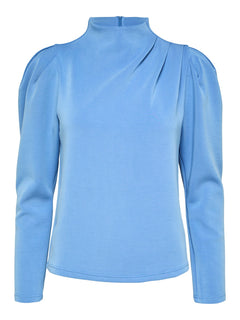Fenja Ls T-Neck Top - Ultramarine