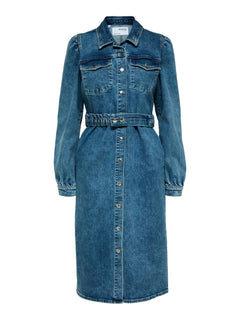 Karna Ls Dress - Light Blue Denim