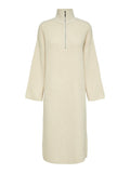 Ela Zipper Ls Knit High Neck Dress - Birch