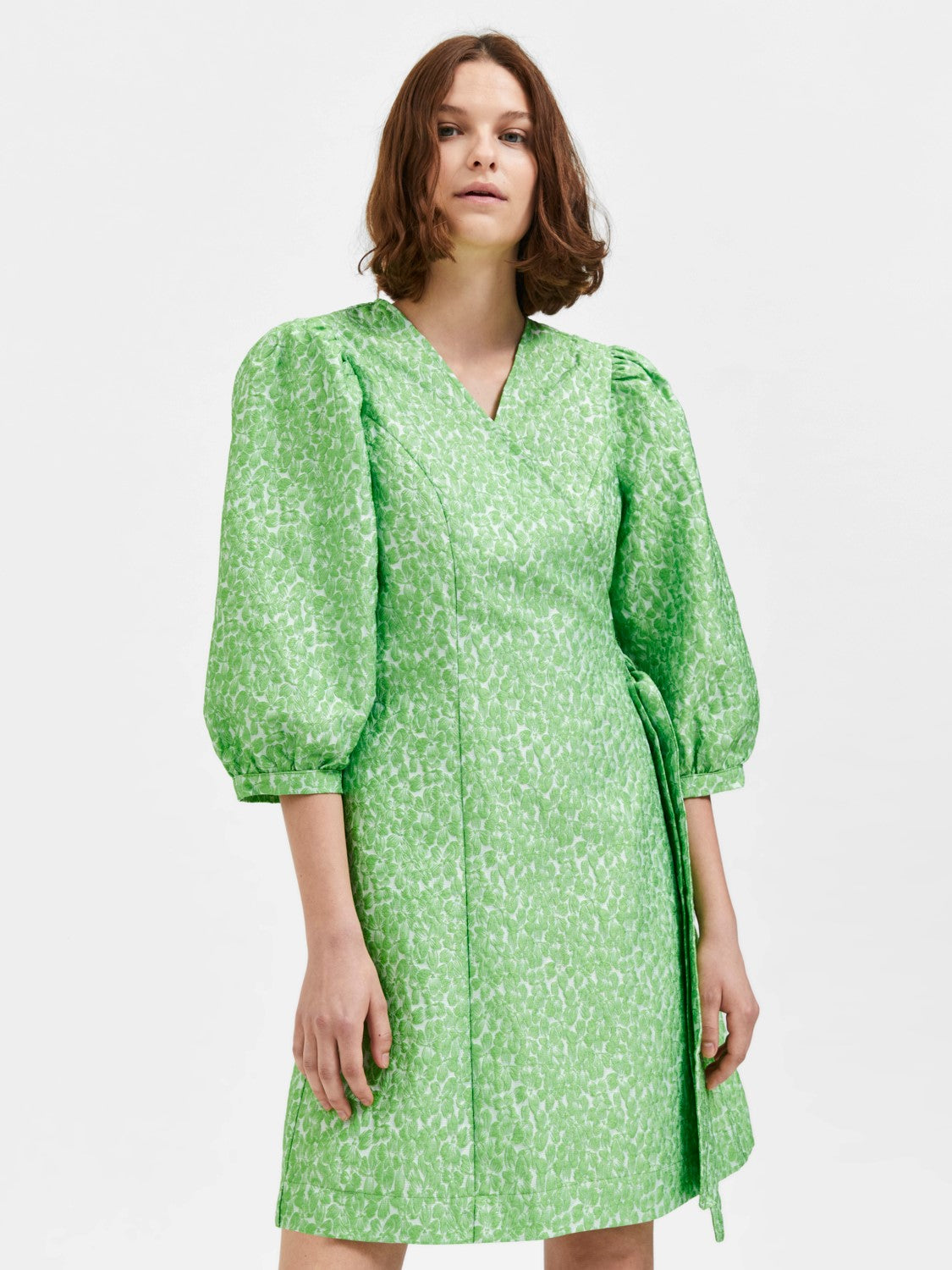 Julia-Siv 3/4 Short Dress - Dark Citron
