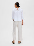 Violette 3/4 Broderi Top - Bright White