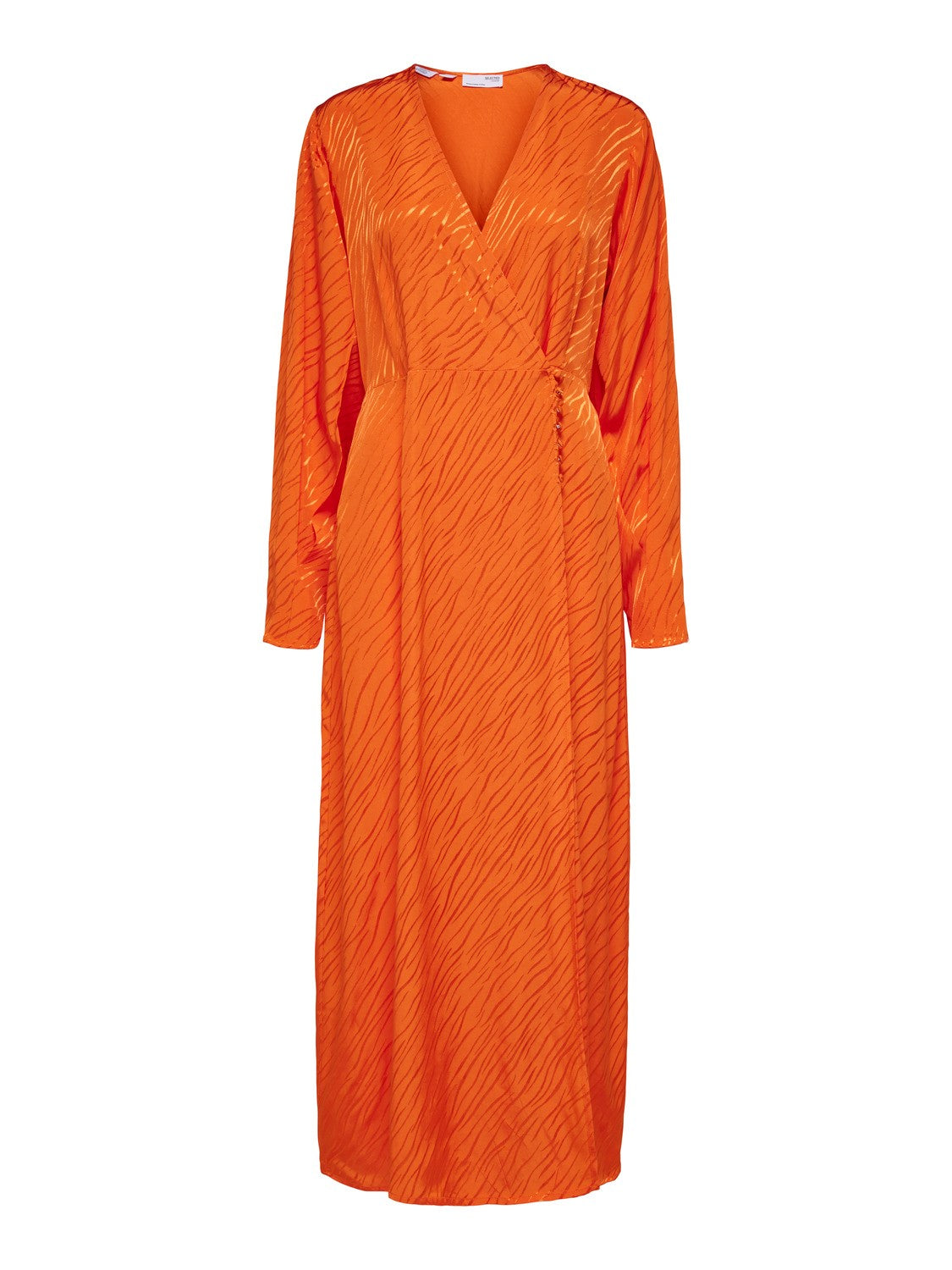 Abienne Ls Satin Ankle Wrap Dress - Orangeade