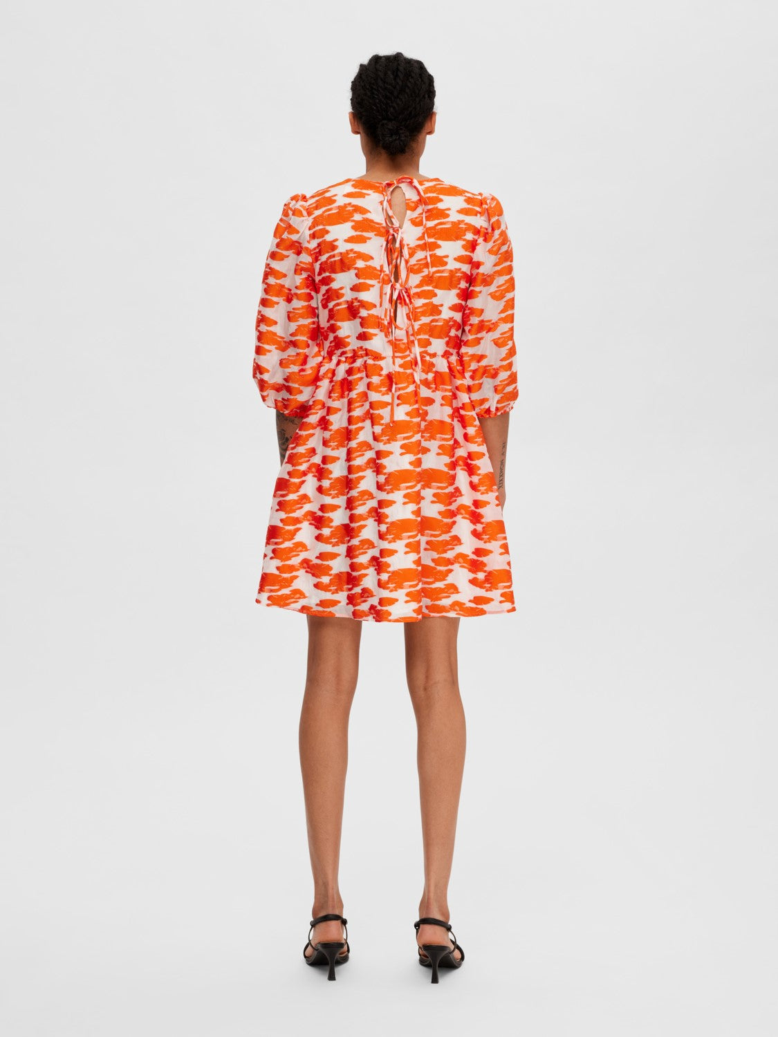 Abrielle 3/4 Short Dress - Orangeade