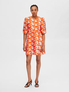 Abrielle 3/4 Short Dress - Orangeade