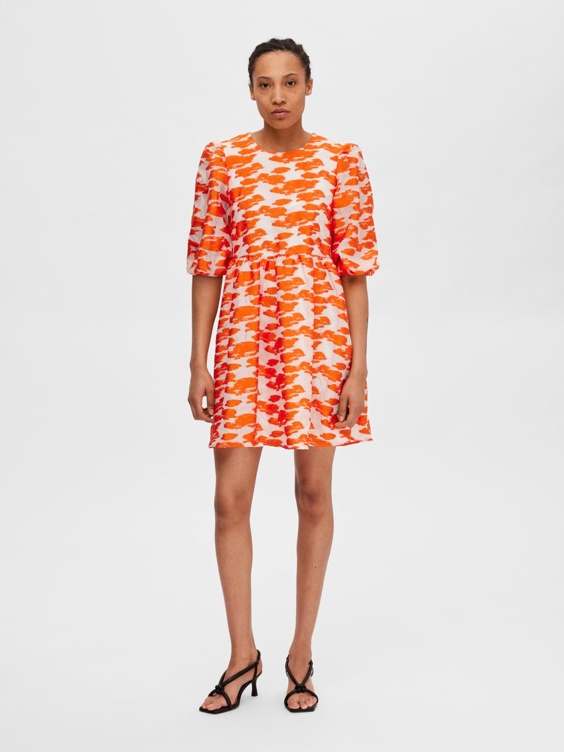 Abrielle 3/4 Short Dress - Orangeade
