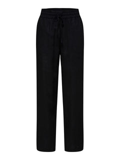 Viva-Gulia HW Long Linen Pant - Black