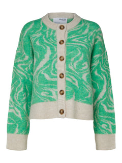 Sissi Ls Knit O-Neck Cardigan - Absinthe Green