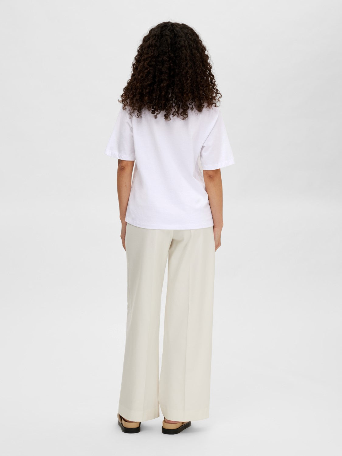 Vilja SS Printed Tee - Bright White Ab Green