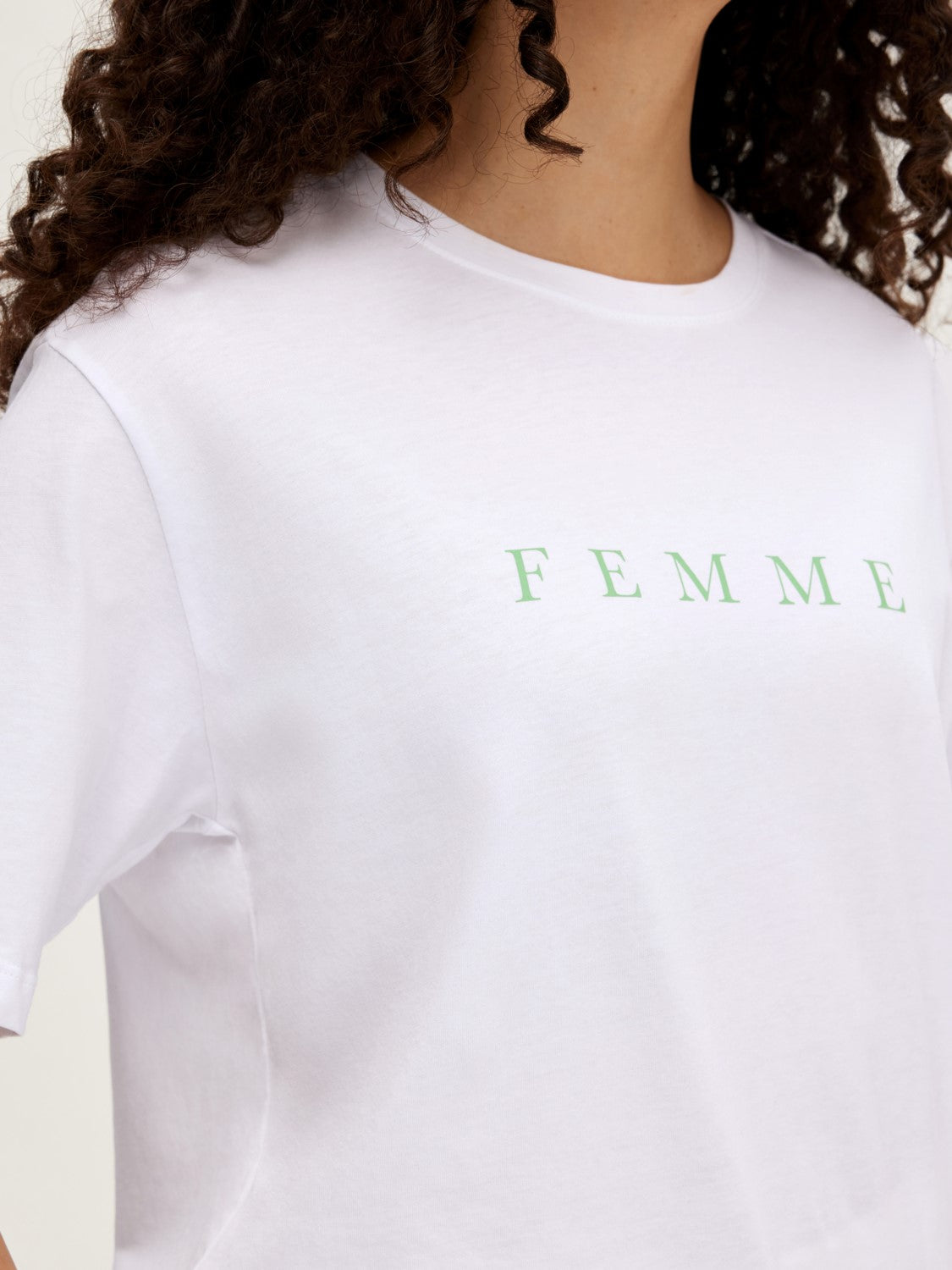 Vilja SS Printed Tee - Bright White Ab Green