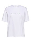 Vilja SS Printed Tee - Bright White Ab Green