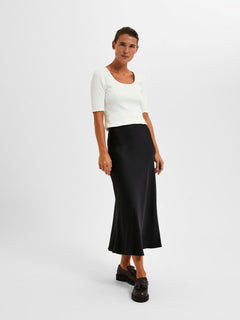 Lena HW Midi Skirt - Black
