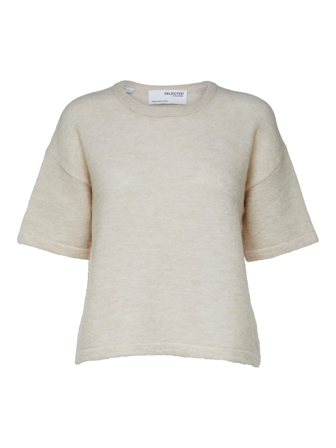 Liliana Me 2/4 Knit O-Neck - Birch Melange