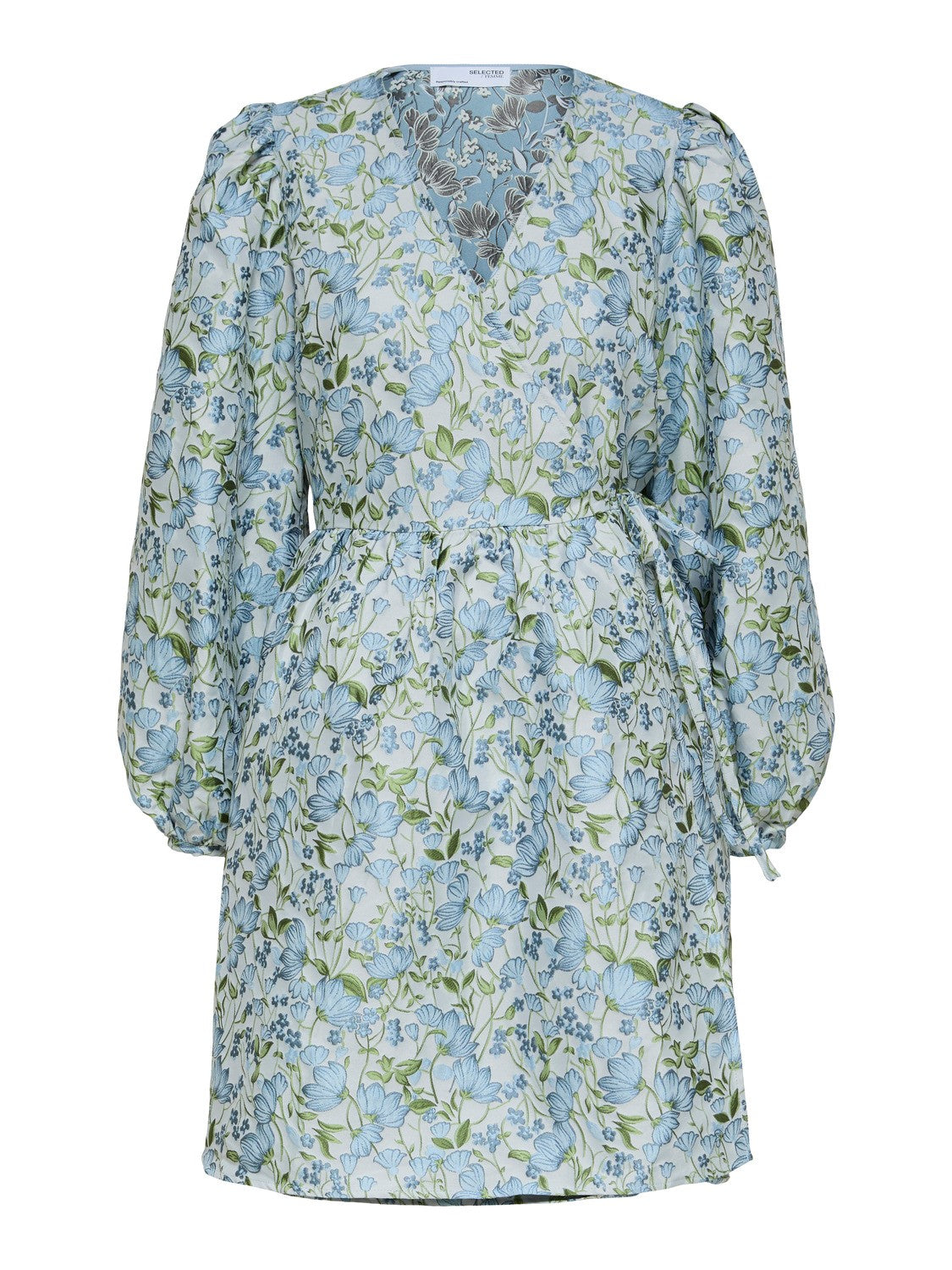Aliana-Siv Jaquard Ls Short Dress - Blue Heron