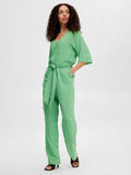Viva 2/4 Long Linen Jumpsuit - Absinthe Green
