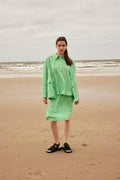 Viva Ls Linen Top - Absinthe Green