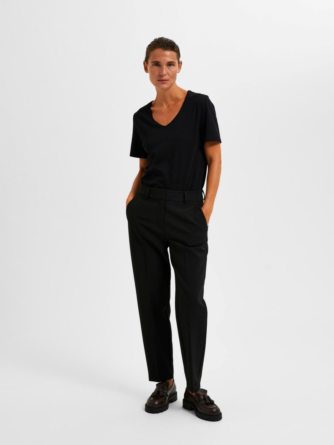 Rita-Ria Mw Cropped Pant - Svart