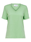 Essential Ss V-Neck Tee - Pistachio Green