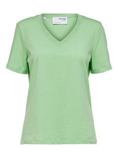Essential Ss V-Neck Tee - Pistachio Green