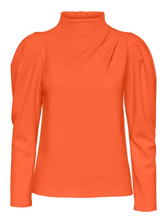Fenja Ls T-Neck Top - Orangeade
