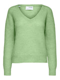 Ivi Umbra Ls Knit V-Neck - Pistachio Green Melange