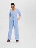 Viva 2/4 Long Linen Jumpsuit - Blue Heron