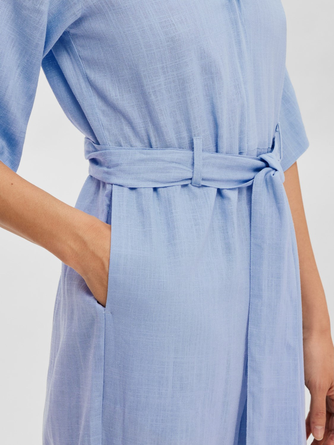 Viva 2/4 Long Linen Jumpsuit - Blue Heron