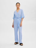 Viva 2/4 Long Linen Jumpsuit - Blue Heron