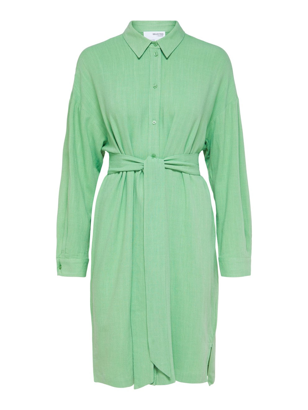 Viva-Tonia Long Linen Shirt - Absinthe Green